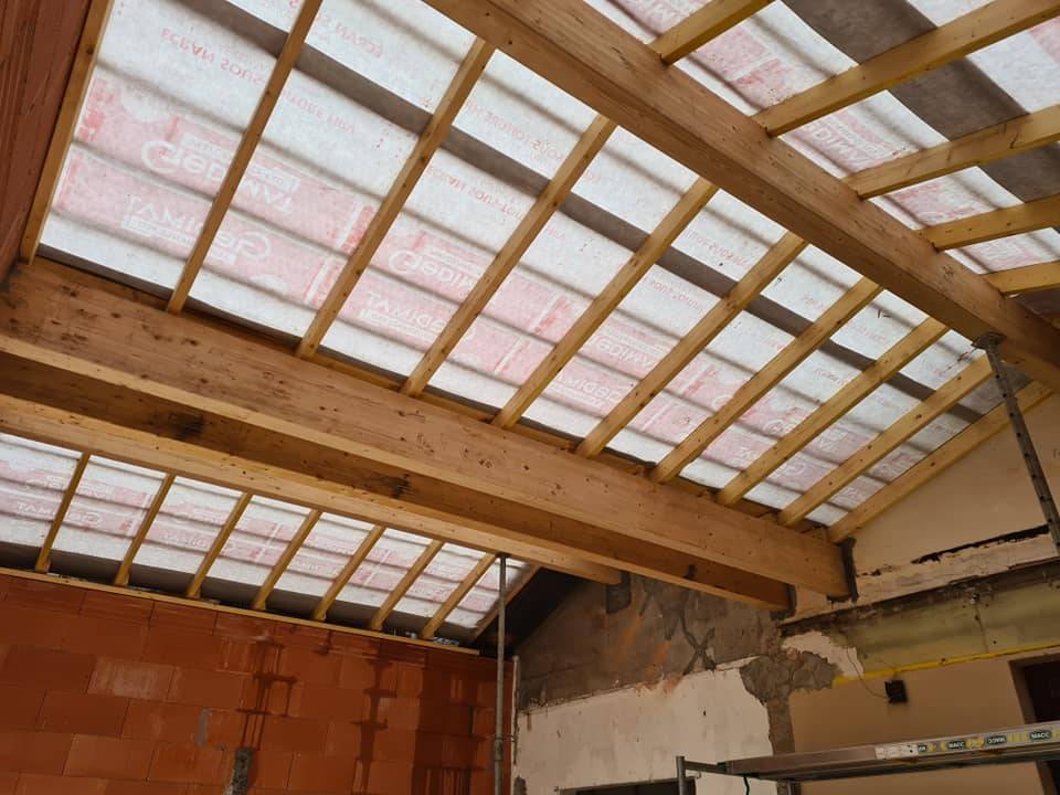 Devis pour réalisation d'une charpente traditionnelle en lamellé collé avec couverture intégrale en tuiles de Marseille au Bouscat près d'Eysines